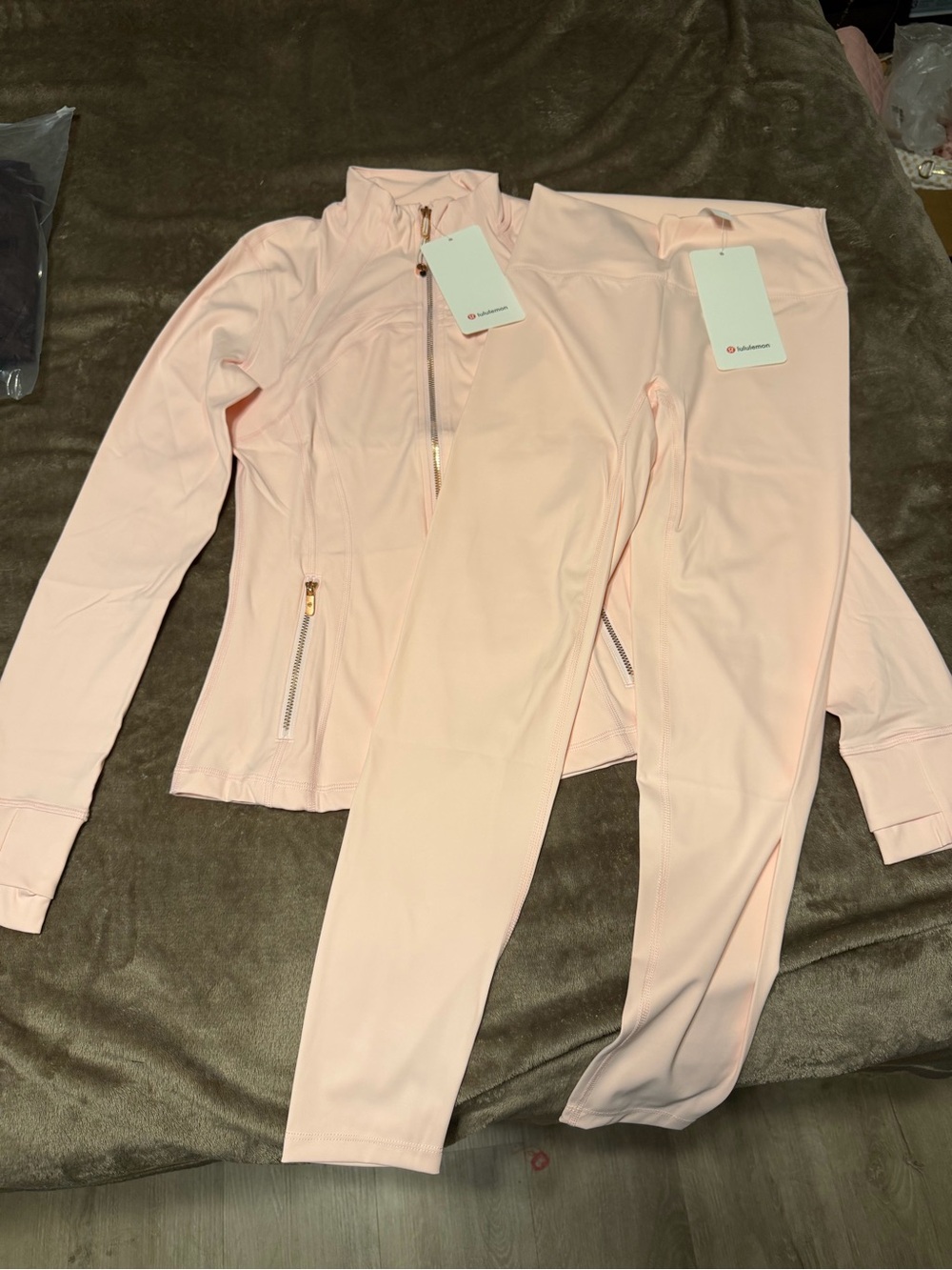lululemon athletica Light Pink Jacket and Leggings Set